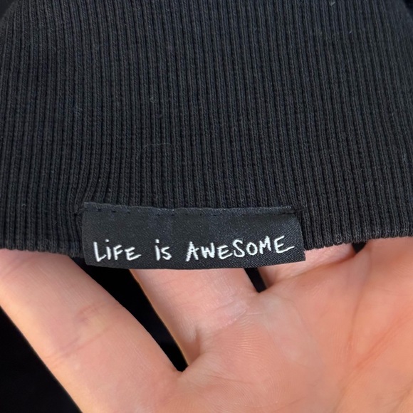 Desigual Amore Hoodie Women's M Black Embroidered Mesh Sleeve Sweatshirt Sheer - Picture 5 of 6